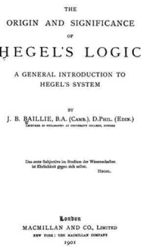 The Origin and Significance of Hegel's Logic – 10032907